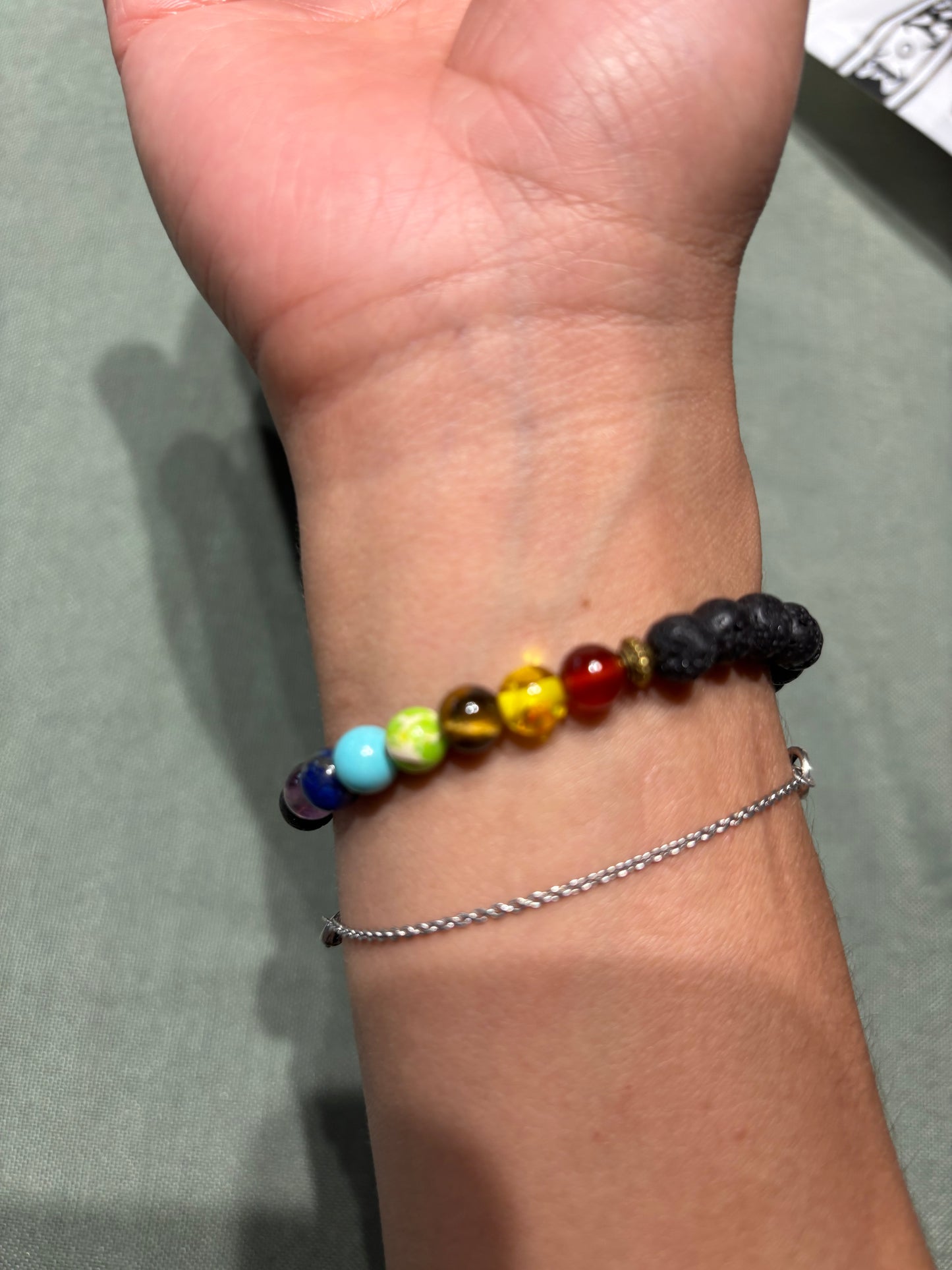 Chakra lava bracelet